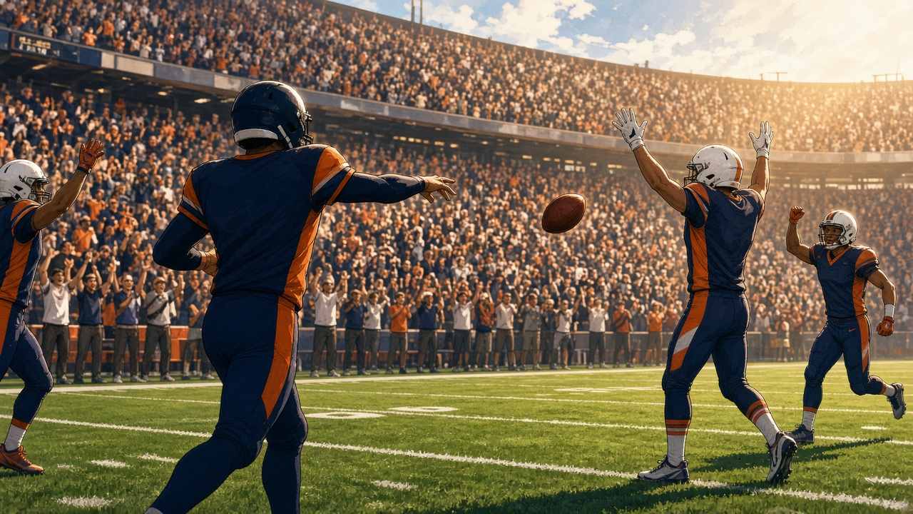 Bright editorial comic of Bears daylight win vs Eagles
