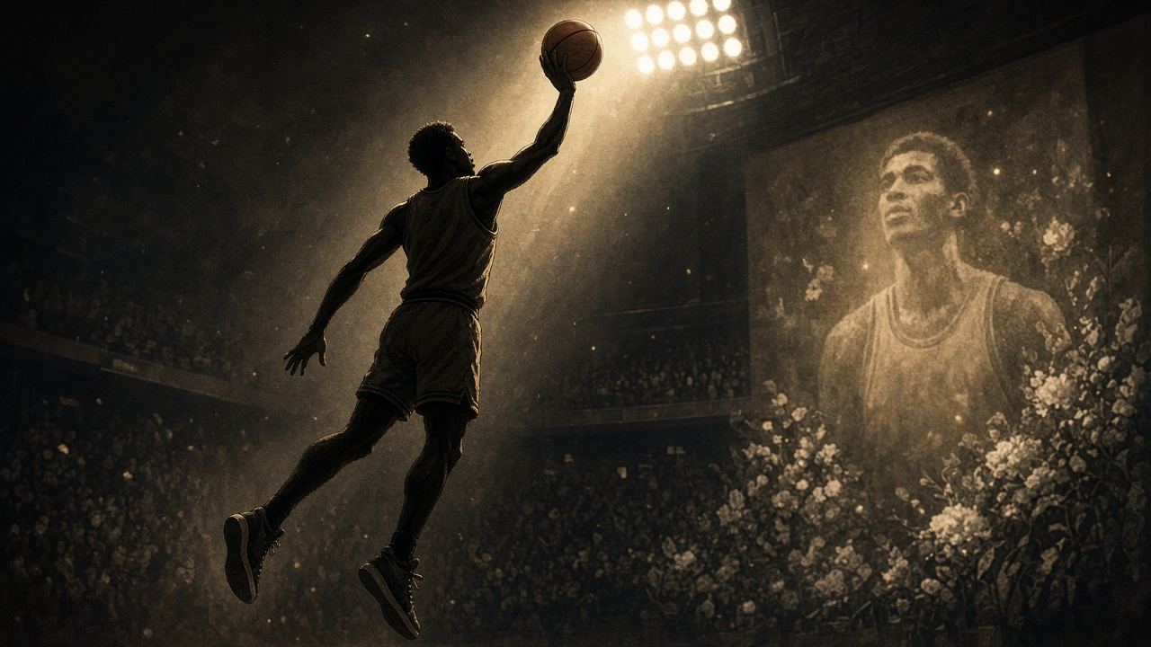Editorial comic tribute to NBA legend Bob Pettit