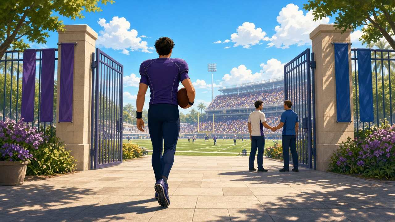 Bright editorial comic of NFL quarterback trade day