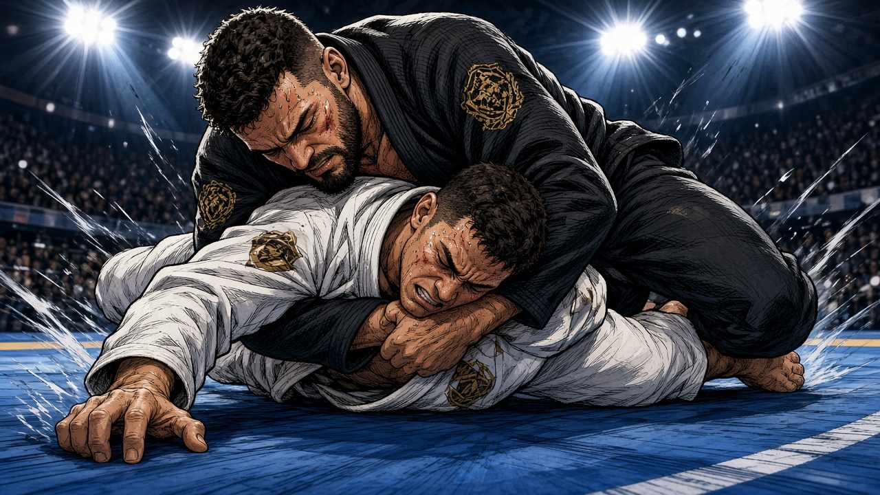 Editorial comic of UFC BJJ grappling match