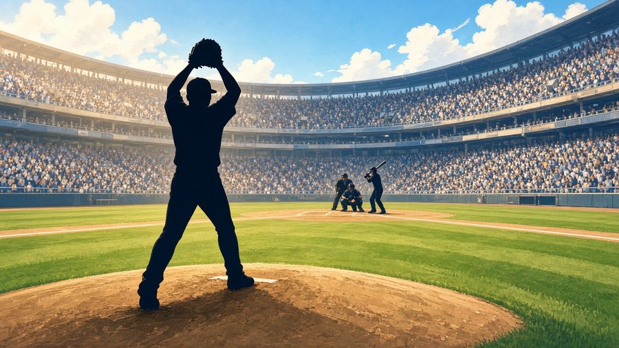 Bright editorial comic of ALDS pitcher duel