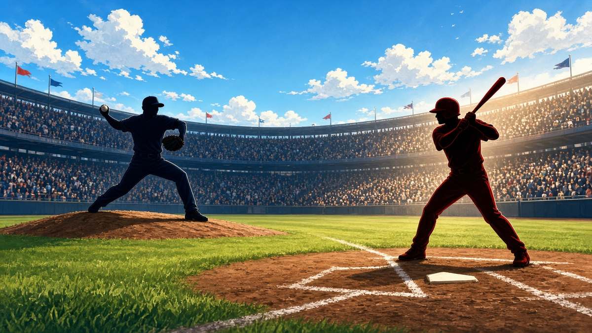 Bright editorial comic of Yankees Red Sox playoff rivalry